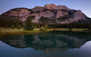 Картинка горы, гора, природа, скала, вода, озеро, пруд, отражение