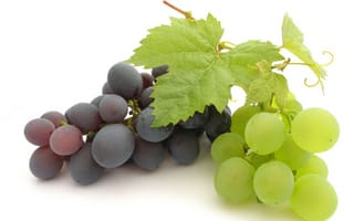 Картинка виноград, черный, листья, белый