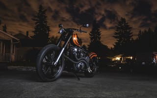 Картинка Kawasaki, мотоциклы, байк, мотоцикл, ночь, темнота