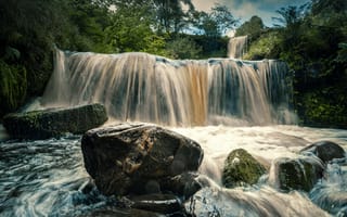 Картинка водопад, природа, река, камень