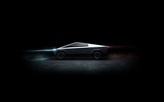 Картинка Тесла, Tesla, современная, машины, машина, тачки, авто, автомобиль, транспорт, вид сбоку, сбоку, свечение, ночь, темнота, темный, amoled, амолед, черный