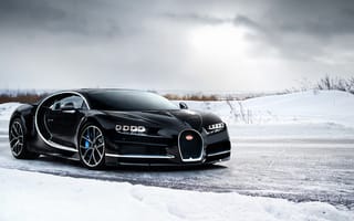 Картинка Bugatti Chiron, Bugatti, Chiron, Бугатти, машины, машина, тачки, авто, автомобиль, транспорт, зима, снег