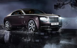 Картинка Rolls-Royce, Роллс Ройс, машины, машина, тачки, авто, автомобиль, транспорт, фара, ночь, темнота, темный, свечение