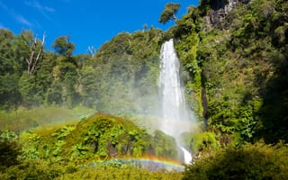 Картинка водопад, природа, скала, джунгли, лес, тропический, тропики