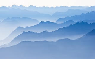 Картинка горы, холмы, туман, пейзаж