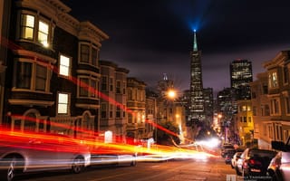 Картинка выдержка, Kenji Yamamura, photographer, Сан-Франциско, улица, огни