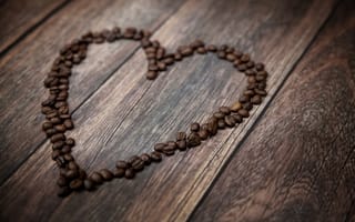 Обои кофе, сердце, любовь