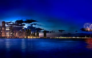 Картинка Navy Pier, Illinois, Chicago, Fireworks, USA, city, Чикаго