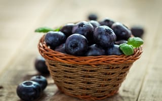 Обои черника, ягоды, blueberry, berries, голубика, fresh, корзинка