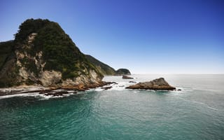 Картинка Новая Зеландия, New Zeland, вода, скалы, остров