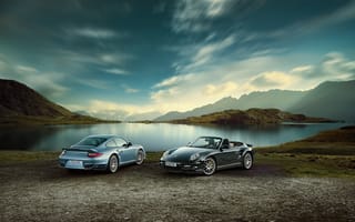 Обои turbo s, порш, Porsche, природа