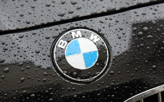 Картинка БМВ, BMW, Капот, Фото, Капли, Эмблема, Макро