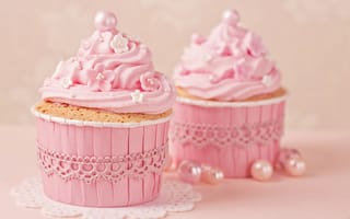 Обои украшения, pink, cupcake, розовый, кекс, крем, baby, delicate, sweet