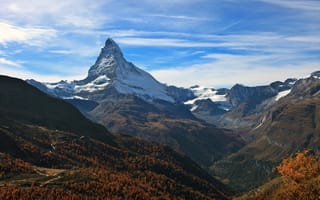 Картинка Швейцария, гора, осень, Маттерхорн, Альпы, горы