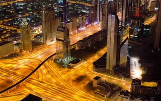 Картинка ночь, огни, город, ночной город, Dubai