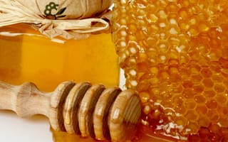 Картинка Honey, jar, капли, honeycomb, мед, drops, сладости, spoon, банка, соты, мёд, sweets, ложка