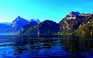 Картинка Швейцария, озеро, горы