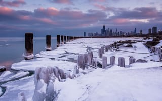 Картинка USA, чикаго, снег, небоскребы, зима, америка, сша, Chicago, city