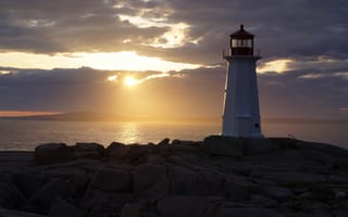 Картинка пейзаж, море, маяк, Peggy's Cove, Nova Scotia