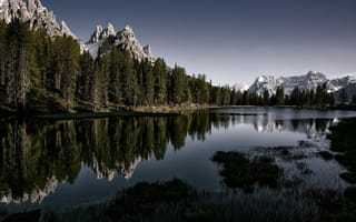 Картинка природа, горы, отражение, лес, озеро