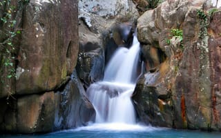 Картинка камни, водопад, скалы, поток