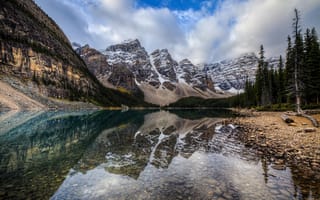 Картинка природа, горы, деревья, озеро, Канада