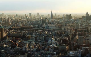 Картинка небо, дома, Токио, панорама, Япония