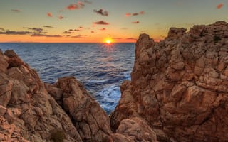 Картинка Майорка, солнце, океан, скалы, рассвет