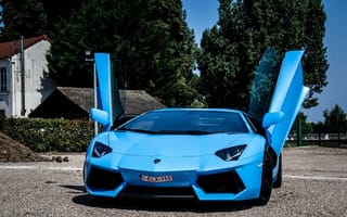 Картинка Lamborghini, авентадор, aventador, перед, ламборгини, blue