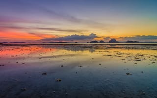 Обои beach, thailand, krabi, ocean, sunset