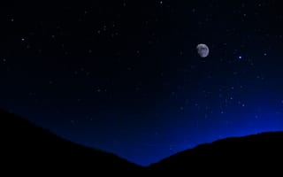 Картинка луна, звезды, ночь, небо