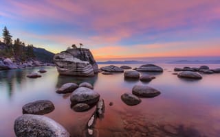 Картинка озеро Тахо, национальный парк, природа, камни, скалы