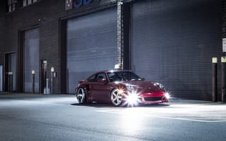 Картинка Porsche, Ночь, Асфальт, Car, Красный, Машина, Red, 997TT