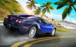 Картинка bugatti veyron, ибица, остров, машина, Test Drive Unlimited 2, город