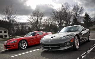Картинка Dodge viper, тачки, серый, авто, красный, sport car