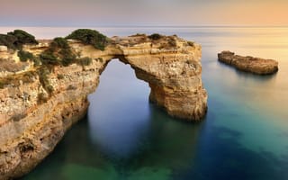 Картинка Algarve, море, Albandeira Beach, Португалия, Portugal, арка, скала