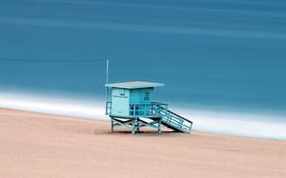 Картинка спасатель башни, Соединенные Штаты, море, пляж, Калифорния, Лос-Анджелес, Venice Beach