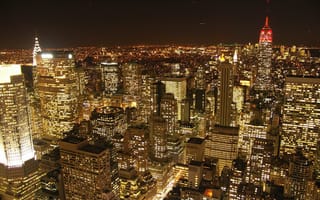 Картинка город, new york, пецзаж, ночной город, нью йорк