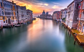 Обои Sunrise, Venice, Grand Canal