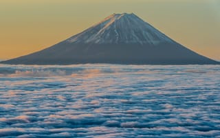 Картинка Япония, Фудзи, гора, небо, вулкан, облака