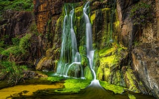 Картинка поток, водопад, Австралия, скала