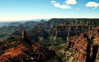 Обои большой каньон, u.s.a, arizona, небо, 1920x1080, пейзаж, landscape, Grand Canyon, природа, деревья, sky, nature, trees