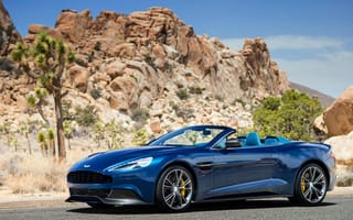 Картинка Aston Martin, Vanquish, blue, Volante, машина, nice, суперкар