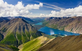 Картинка канада, горы, озеро, юкон, Кэтлин-лейк