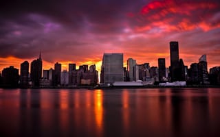 Картинка New York City, Sunset, Manhattan