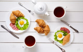 Картинка кофе, breakfast, rose, coffee, круассан, romantic, croissant, завтрак, cup, heart, love, сердечки