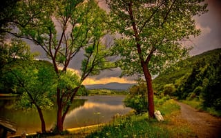 Картинка река, HDR, природа, Венгрия, Dеdestapolcsаny, деревья, пейзаж