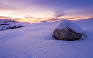 Картинка камень, зима, снег