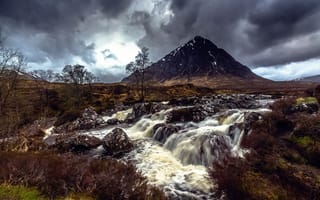 Обои Scotland, река, гора, камни, поток
