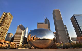 Картинка Чикаго, Spaceship Earth, Chicago, millennium park, монумент, Миллениум парк